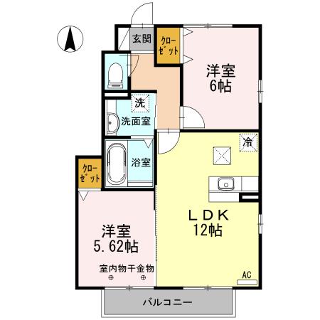 ハイツせみじま　Ｃ（101） 間取り図画像