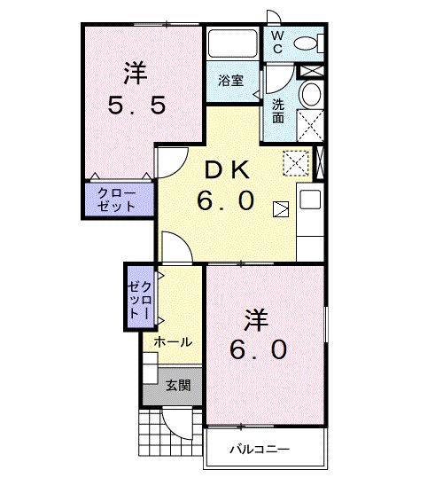 フィオーレⅠ（102） 間取り図画像