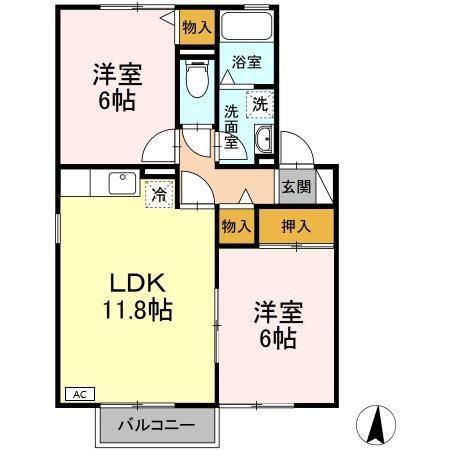 グランシャリオⅡ　A棟（102） 間取り図画像