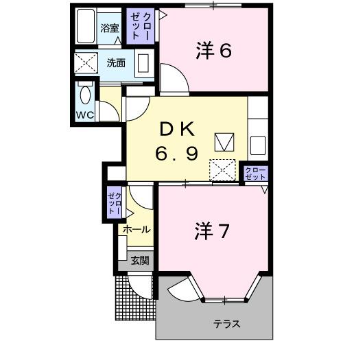 ブリーズ吉田（102） 間取り図画像