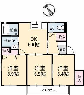 ハイツ楓Ａ棟（202） 間取り図画像