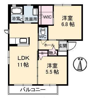 シャーメゾンフェアリーⅡ棟（201） 間取り図画像