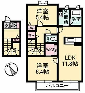 シャーメゾン石原（202） 間取り図画像