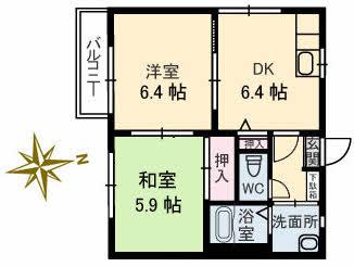 グランジュール綾羅木（203） 間取り図画像