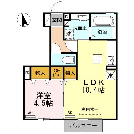 ヴィルセイン安養寺　A棟（103） 間取り図画像