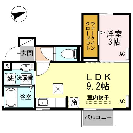 ヴィルセイン後田 A棟（103） 間取り図画像