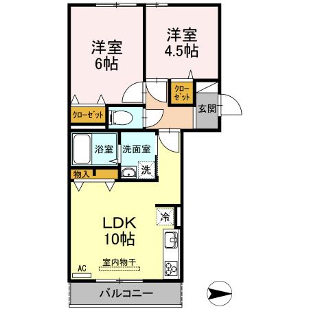 ピースコート  プラグレス（203） 間取り図画像