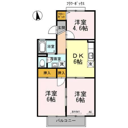 オークス長府（202） 間取り図画像