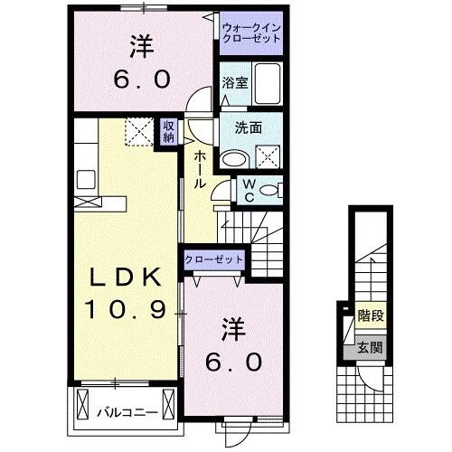 ティ　アーモ　ドゥーエ（202） 間取り図画像