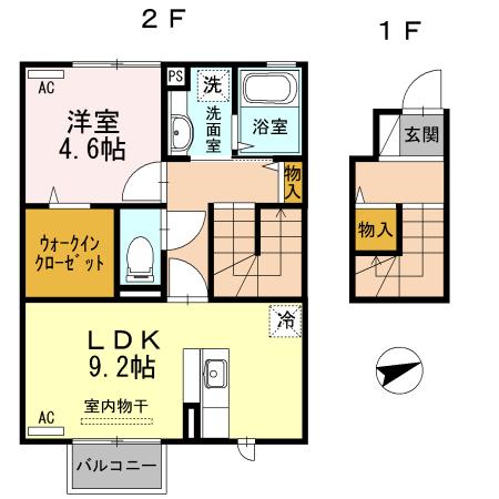 ヴィルセイン後田 A棟（202） 間取り図画像