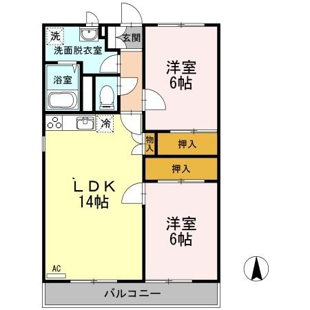 リバティ東観音（302） 間取り図画像