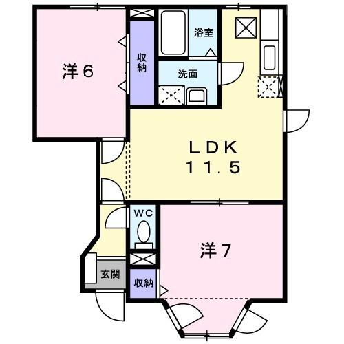ソレアード打越Ⅱ番館（102） 間取り図画像