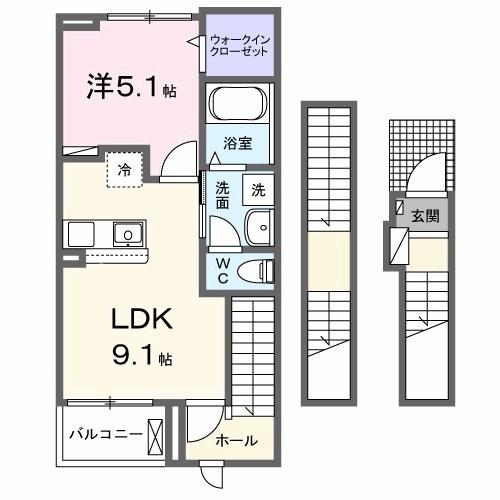 ピンズ下関Ⅰ（303） 間取り図画像