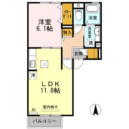 ディアコート フジタ　B棟（B103） 間取り図画像