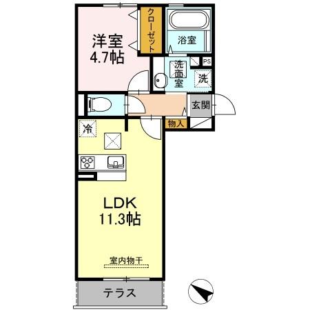 ヴィルセイン 潮彩　B棟（103） 間取り図画像