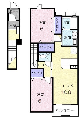サニーレジデンス　Ⅱ番館（201） 間取り図画像