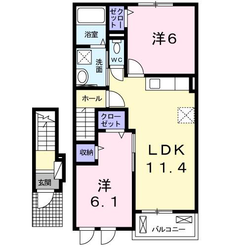 エルカーサⅡ（202） 間取り図画像