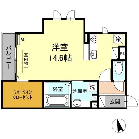 グランディール　コート（206） 間取り図画像