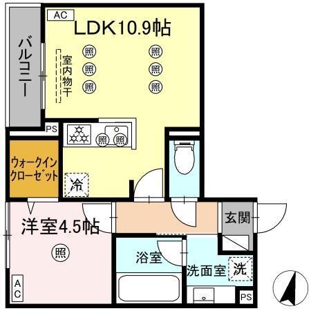 ディアライズ綾羅木本町　A棟（203） 間取り図画像