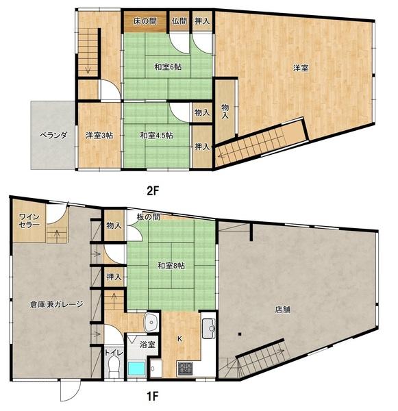 みもすそ川店舗付住宅 間取り図画像