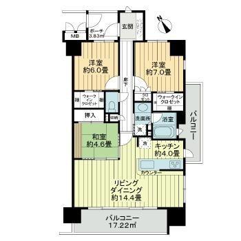 サーパス栗田中央 間取り図画像