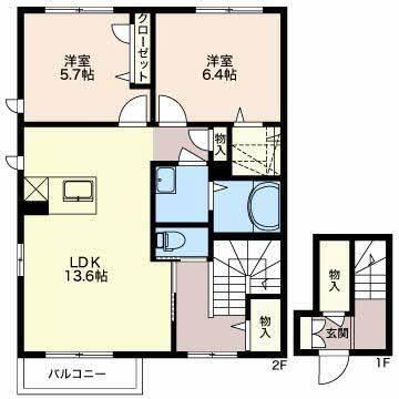 グレースアヴェニューＢ 間取り図画像
