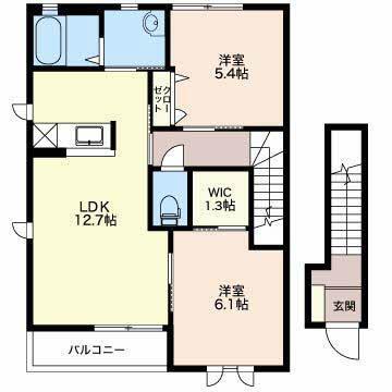 クレドール三輪　Ｅ棟 間取り図画像
