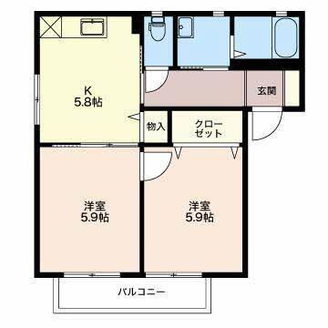 フォンテーヌ東Ａ/Ｂ 間取り図画像