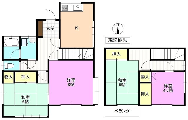 上田諏訪形戸建 間取り図画像