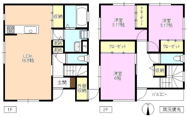 クオリス　Ｂ棟 間取り図画像