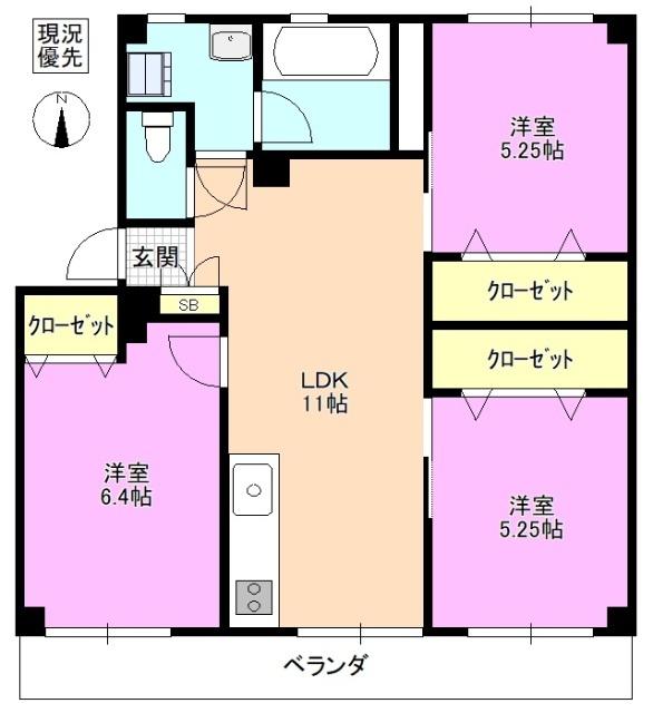 ホワイトフラッツ 間取り図画像
