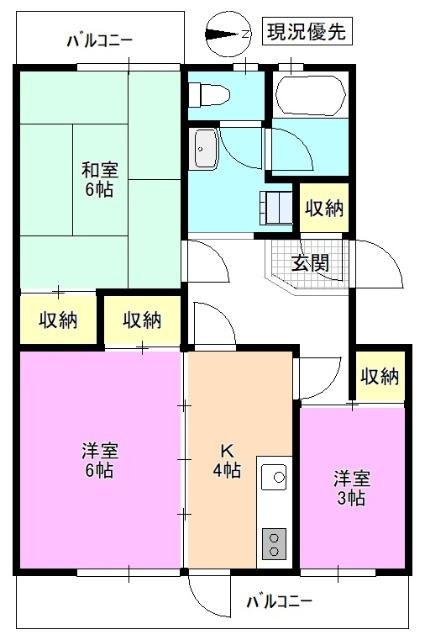 サンフラワーコーポ１号棟 間取り図画像