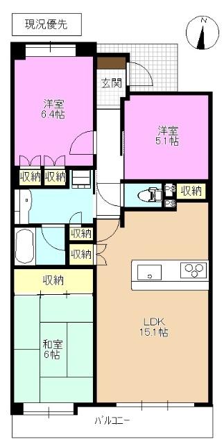 サーパス若里 間取り図画像