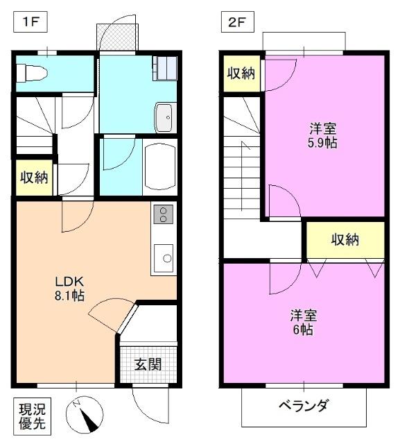 Ｂｒａｎｃｈｅ西原Ⅱ 間取り図画像