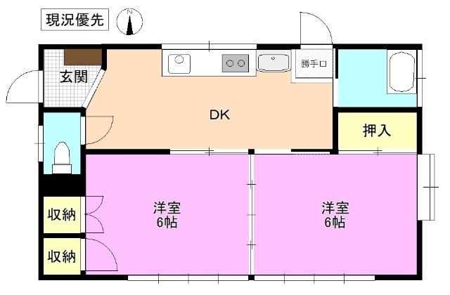 ハイツキタハラＡ 間取り図画像