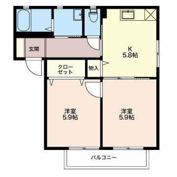 フォンテーヌ東Ａ/Ｂ 間取り図画像