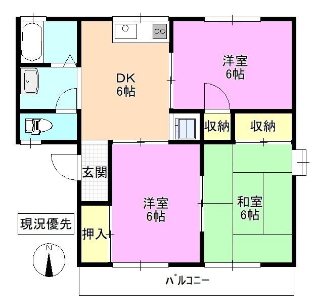 グリーンタウン三輪 間取り図画像
