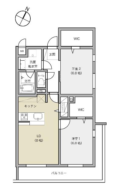 ジュヴネ白板 間取り図画像