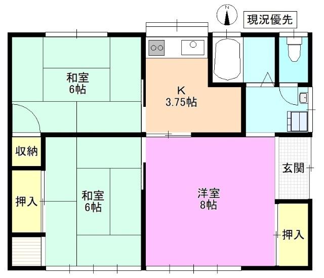 沢村赤羽貸家 間取り図画像