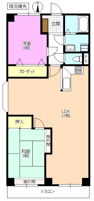芳川コーポ南棟 間取り図画像