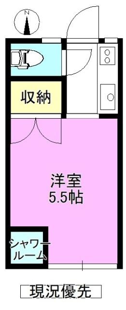 アサヒ若里ハイツ 間取り図画像