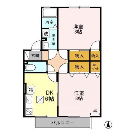 ラ･アンソレイユ　Ａ（101） 間取り図画像