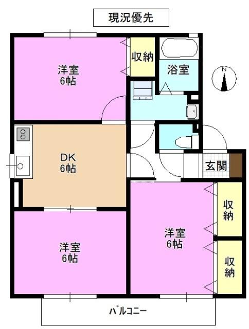 コスモパーク稲里ＥＡＳＴ　Ｅ 間取り図画像