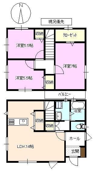ヴィレッジ大北 間取り図画像