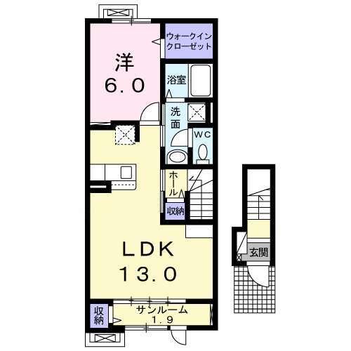 プラシードＢ（202） 間取り図画像