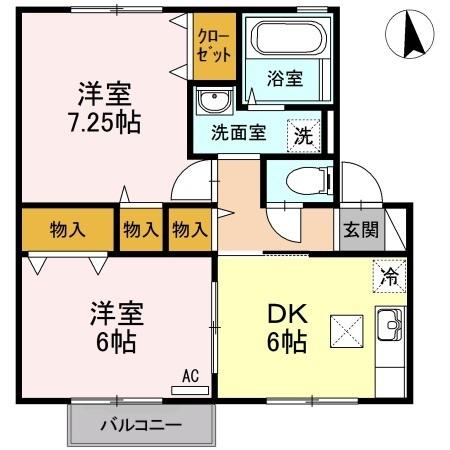 グリシーヌ　Ｃ（102） 間取り図画像