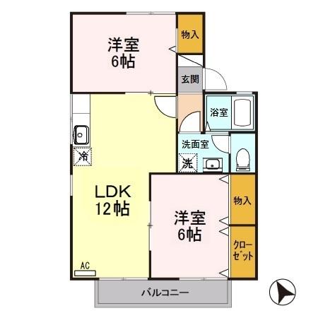 セジュール８たなか　Ａ（102） 間取り図画像