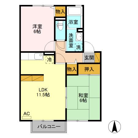 ＶＩＡＣＬＩＦＦ(ヴィアクリフ)　Ａ/Ｂ（A102） 間取り図画像