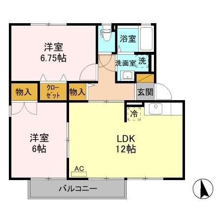 セジュールわかば　Ａ（202） 間取り図画像