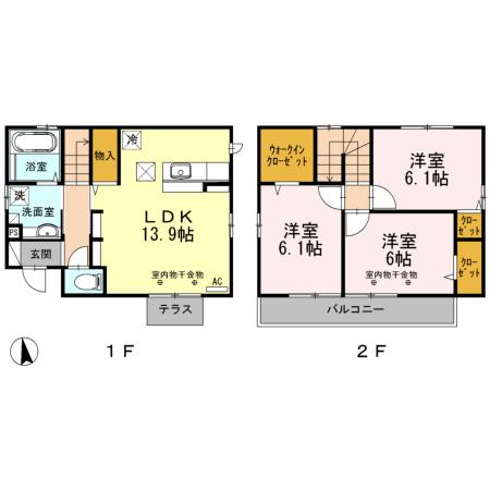 モンシェリ桜　Ａ（A） 間取り図画像
